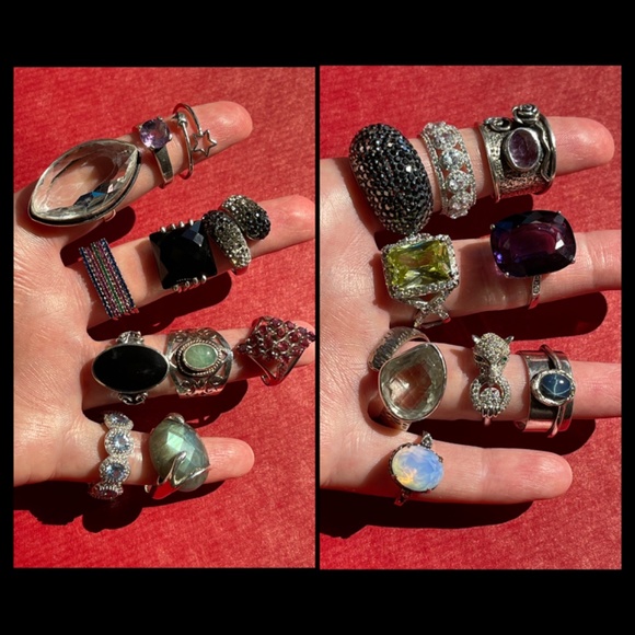 Jewelry - Lot of 925 sterling silver mixed rings(only 6$ per ring!) ,20 ct,size 5.5 to 7.5